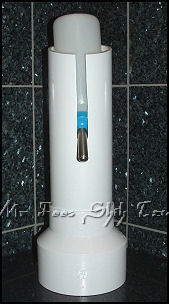 Image:Water bottle holder, shown in white, front view, with 32oz water bottle.